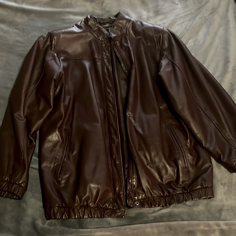 fidelity burgundy leather jacket